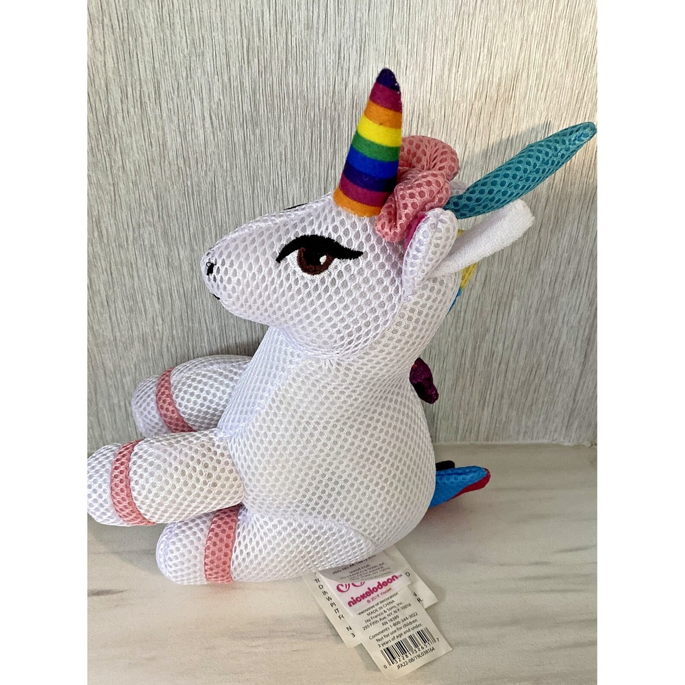 Nickelodeon Jojo Siwa White Rainbow Unicorn Plush Stuffed Animal Mesh 10" 2019